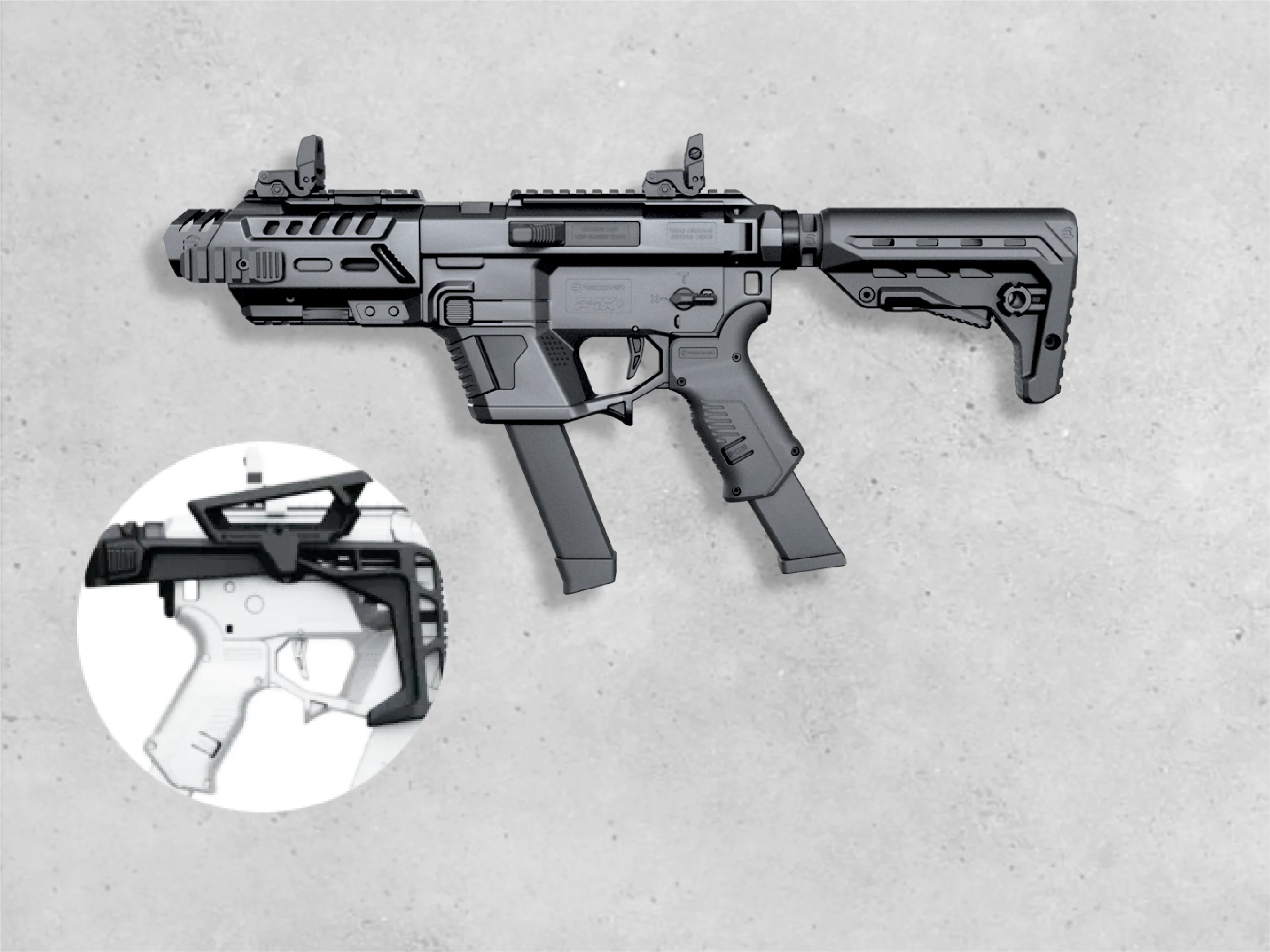 <p>P-IX+ Modular AR Platform for<br />Glock Pistols</p>