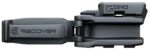 A gray mechanical device labeled "RECOVER" and "GZERO," featuring a hinge and spring mechanism.