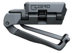 A gray, compact, foldable utility tool with the word "GZERO" engraved on it.